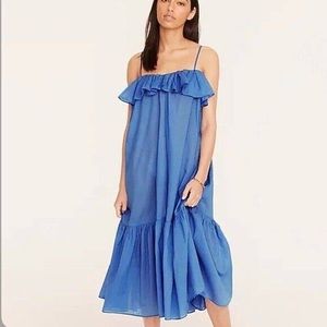 J.Crew Black Spaghetti Strap Ruffle Dress